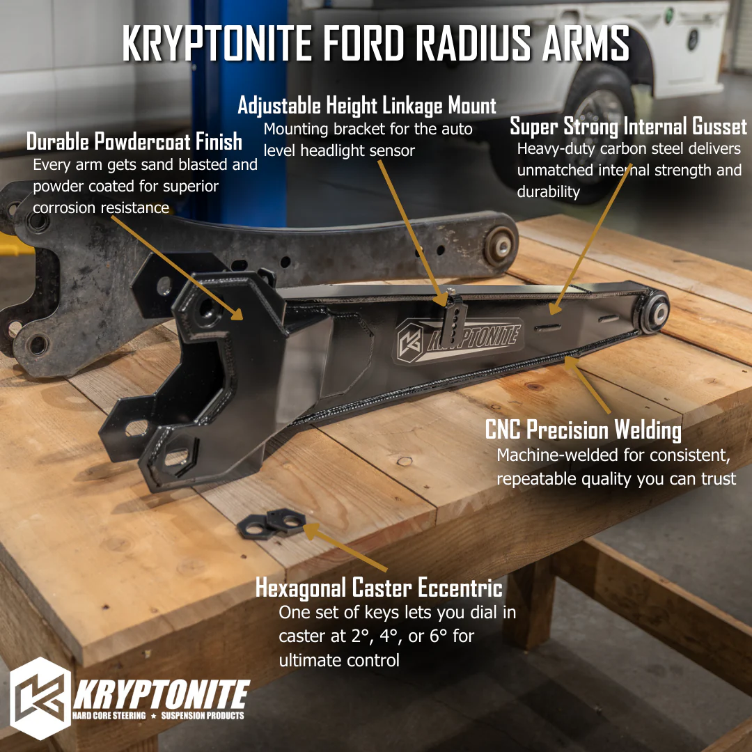 KRYPTONITE RADIUS ARM KIT FOR 2005-2025 FORD SUPER DUTY F250/F350/F450/F550 - Image 8